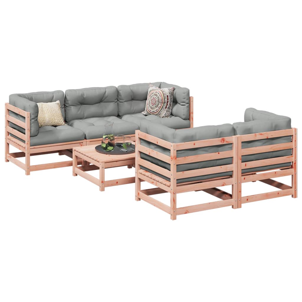 Salon de jardin 6 pcs bois massif sapin de douglas - XIOS