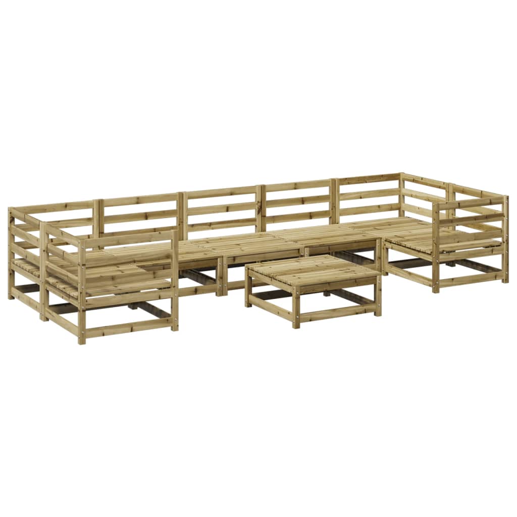 Salon de jardin 8 pcs bois de pin imprégné - XIOS