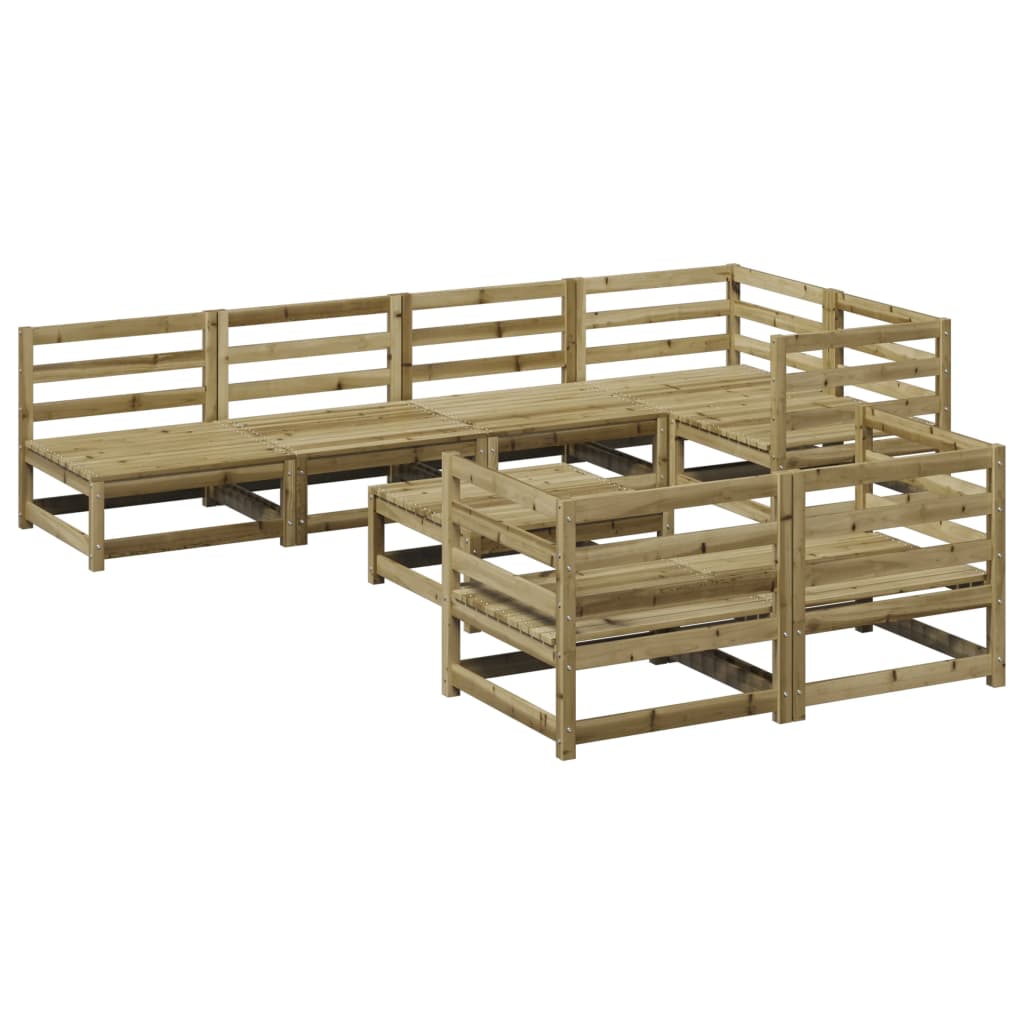 Salon de jardin 8 pcs bois de pin imprégné - XIOS