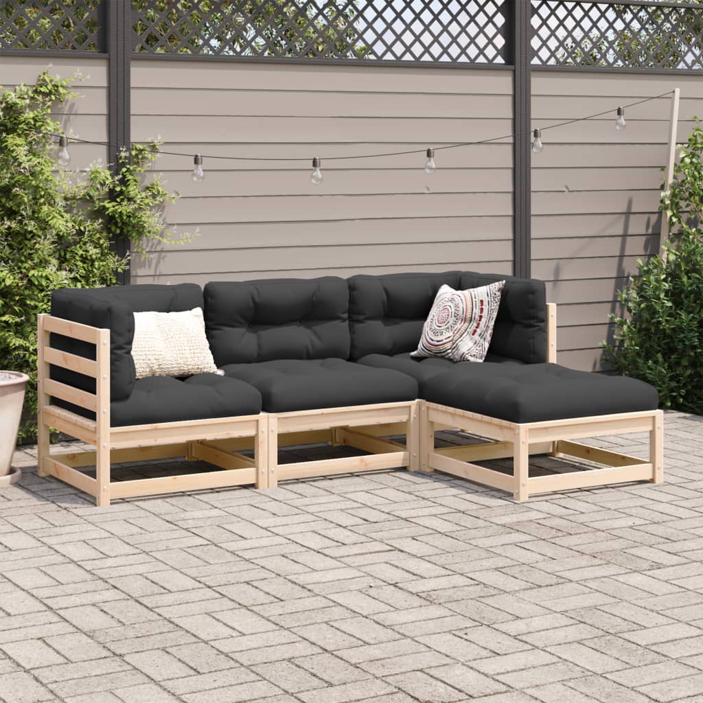 Salon de jardin 4 pcs bois massif de pin - XIOS