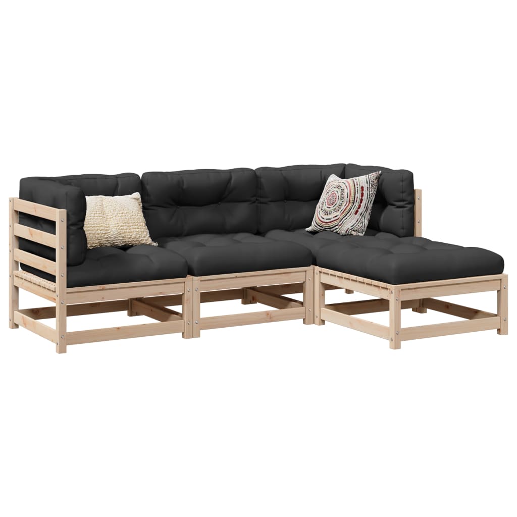 Salon de jardin 4 pcs bois massif de pin - XIOS