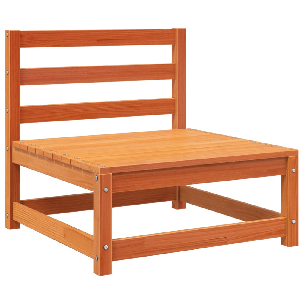 Salon de jardin 4 pcs cire marron bois de pin massif - XIOS