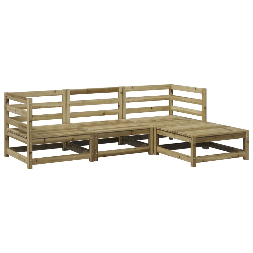 Salon de jardin 4 pcs bois de pin imprégné - XIOS