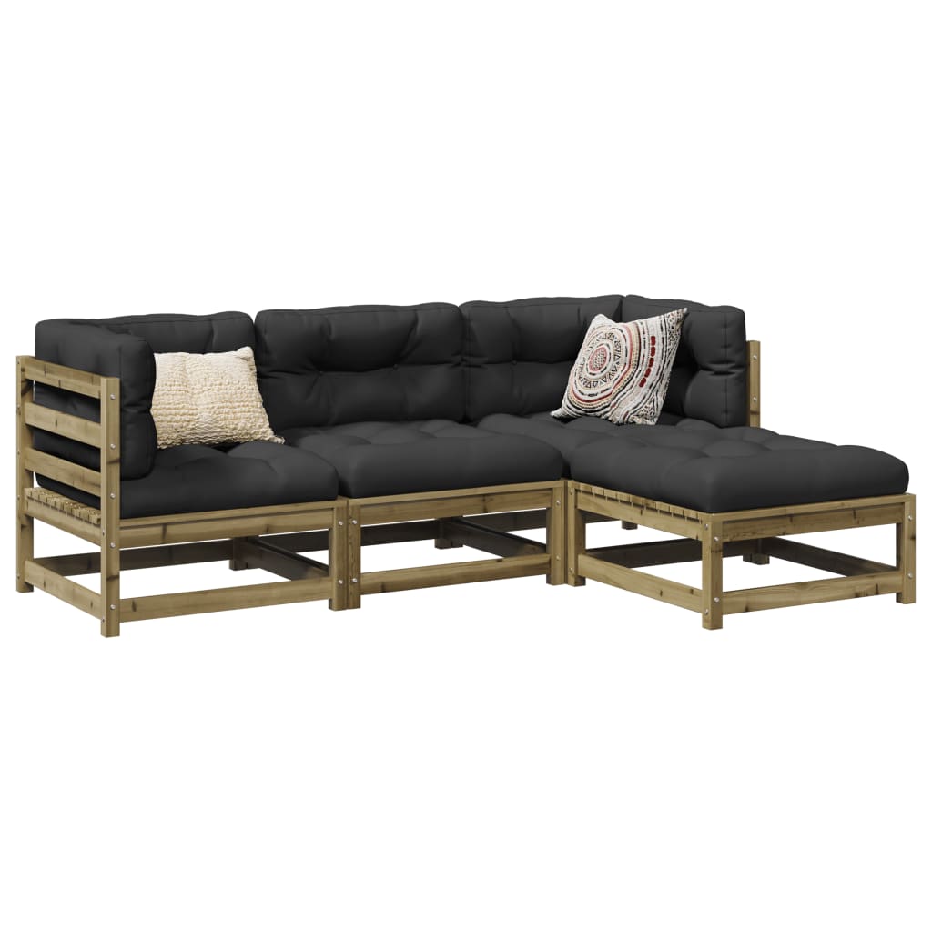 Salon de jardin 4 pcs bois de pin imprégné - XIOS