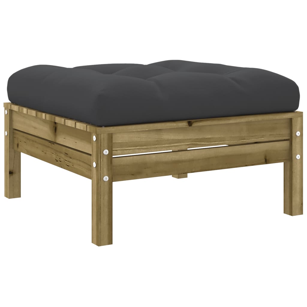 Salon de jardin 4 pcs avec coussins bois de pin imprégné - XIOS