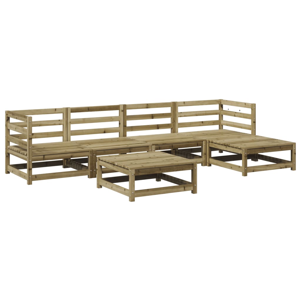 Salon de jardin 6 pcs bois de pin imprégné - XIOS