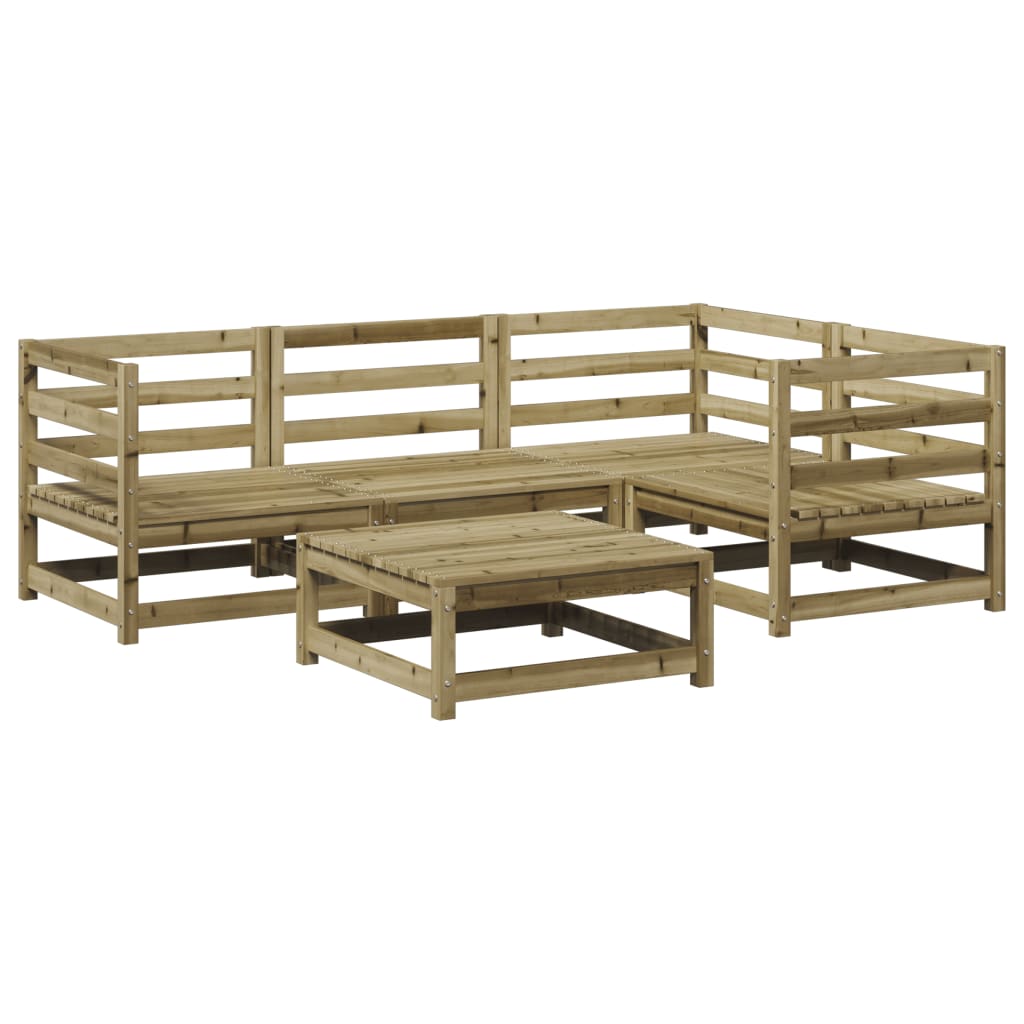 Salon de jardin 5 pcs bois de pin imprégné - XIOS