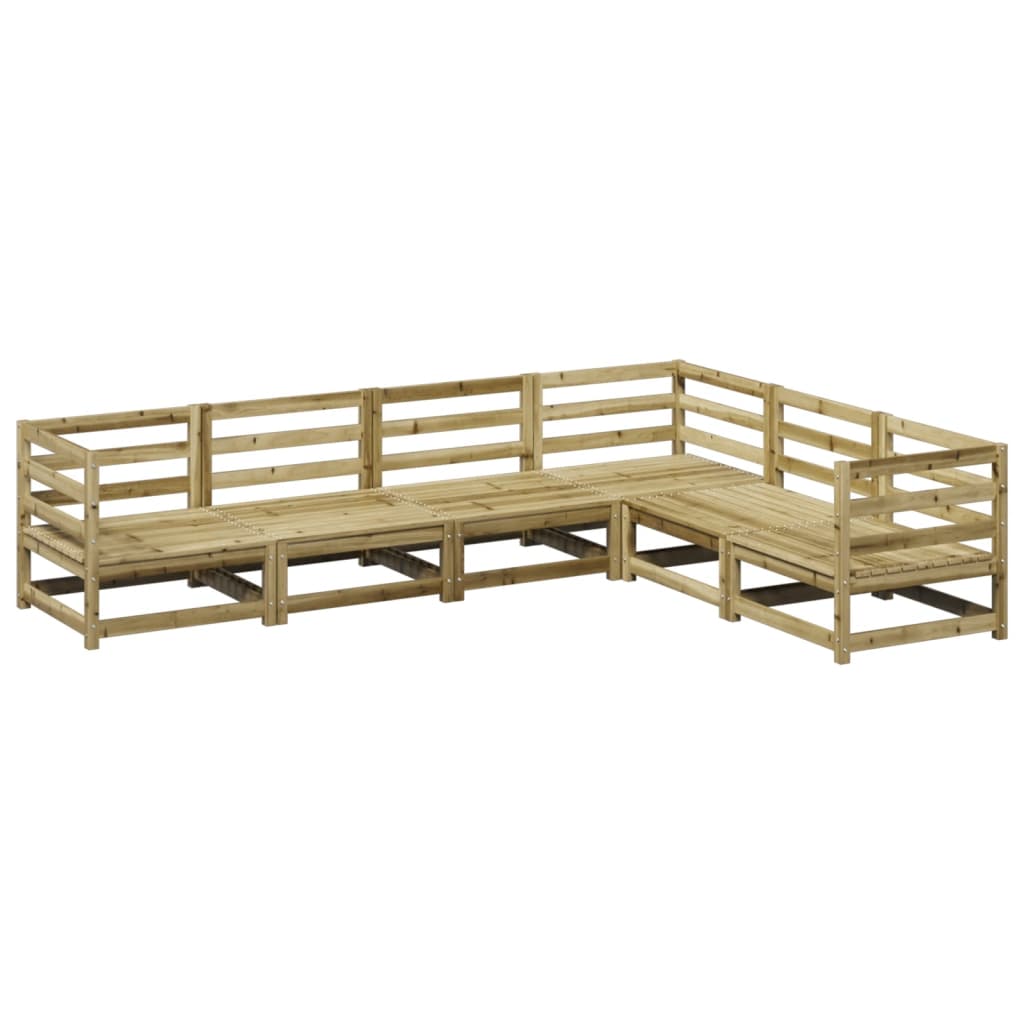 Salon de jardin 6 pcs bois de pin imprégné - XIOS