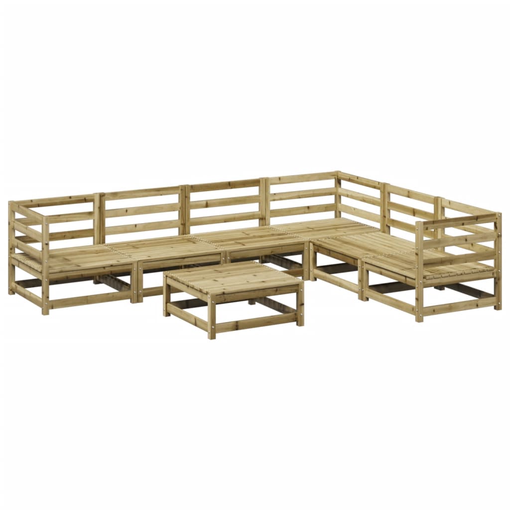 Salon de jardin 7 pcs bois de pin imprégné - XIOS