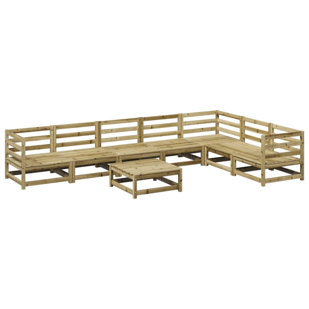 Salon de jardin 8 pcs bois de pin imprégné - XIOS