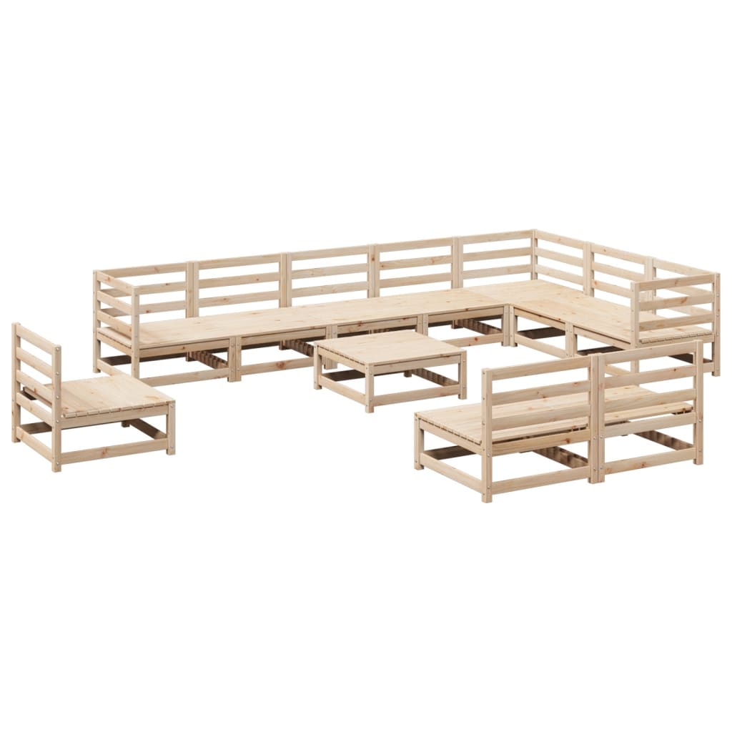 Salon de jardin 11 pcs bois de pin massif - XIOS