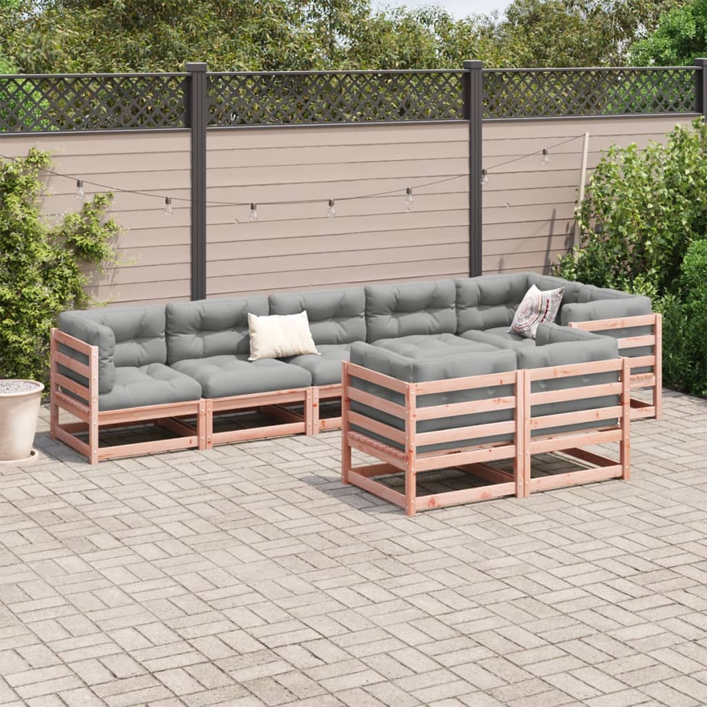Salon de jardin 8 pcs bois massif sapin de douglas - XIOS