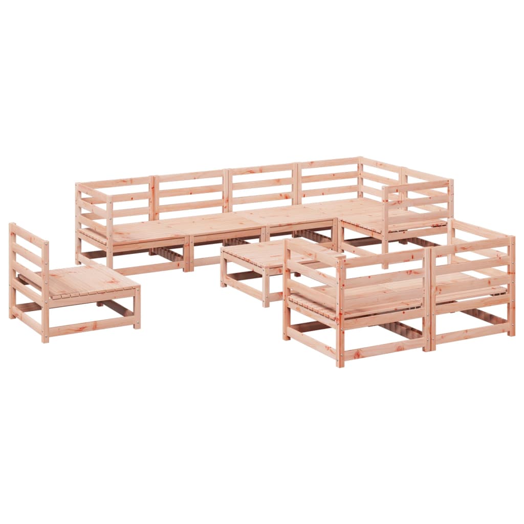 Salon de jardin 9 pcs bois massif sapin de douglas - XIOS