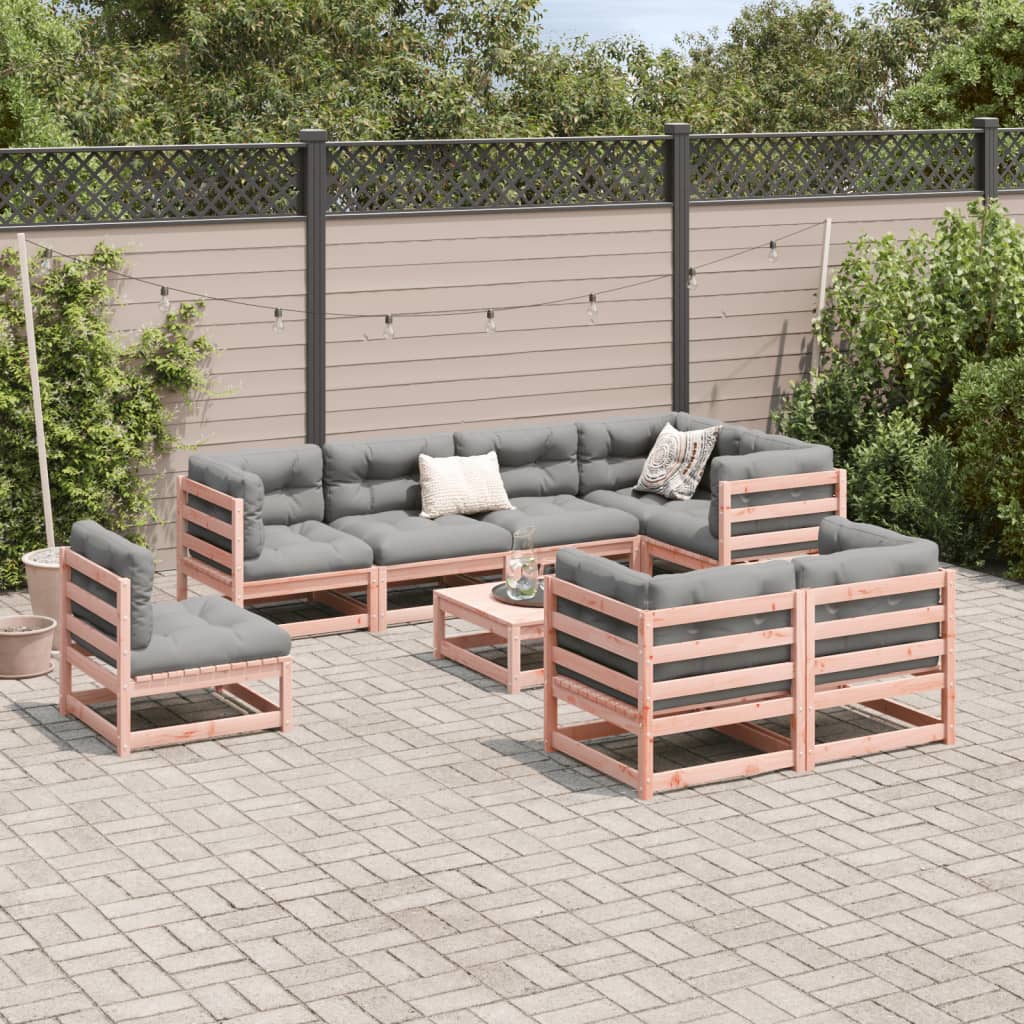 Salon de jardin 9 pcs bois massif sapin de douglas - XIOS