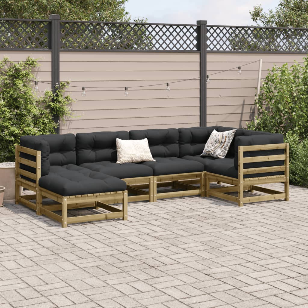 Salon de jardin 6 pcs bois de pin imprégné - XIOS