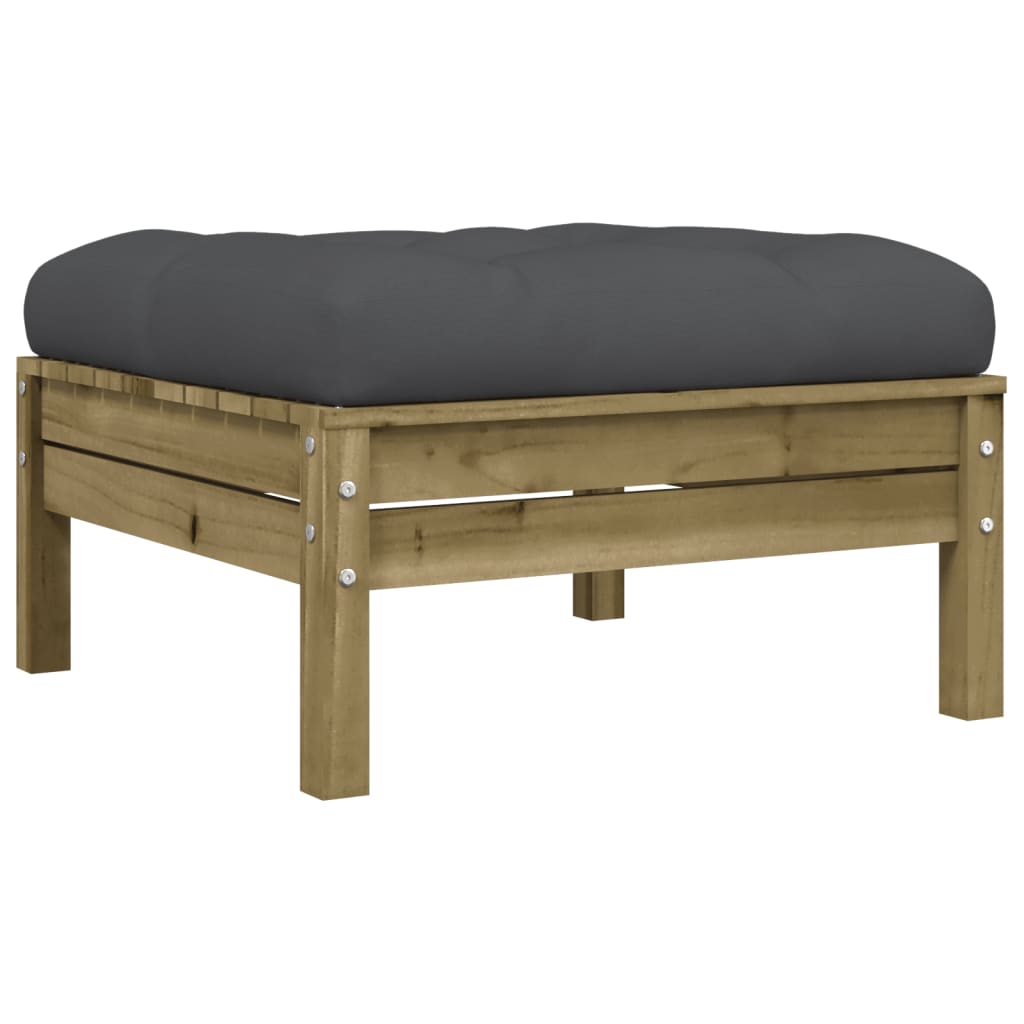 Salon de jardin 6 pcs avec coussins bois de pin imprégné - XIOS