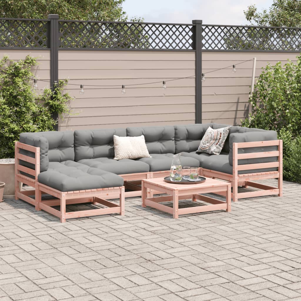 Salon de jardin 7 pcs bois massif sapin de douglas - XIOS