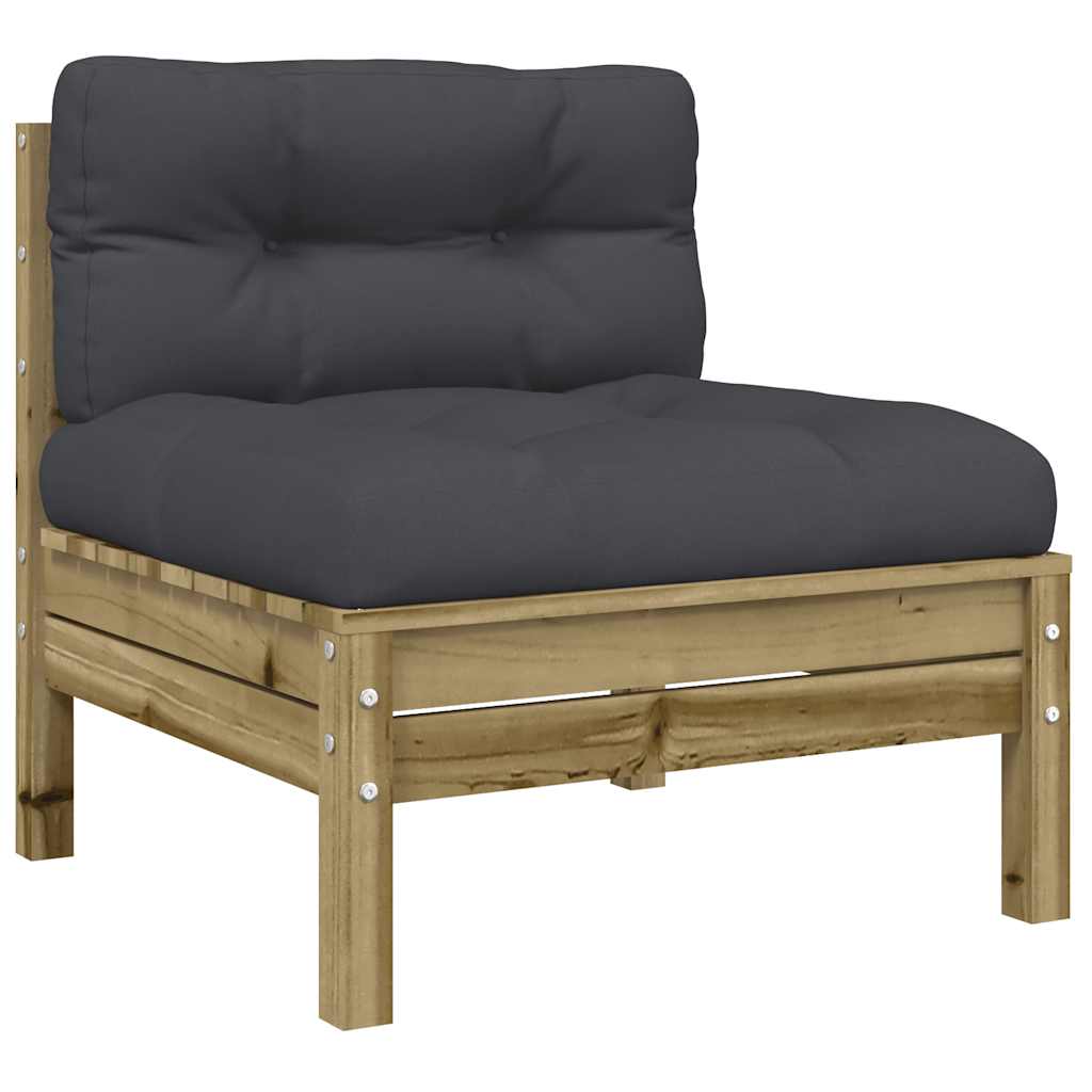 Salon de jardin 7 pcs avec coussins bois de pin imprégné - XIOS