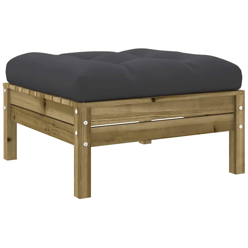 Salon de jardin 7 pcs avec coussins bois de pin imprégné - XIOS
