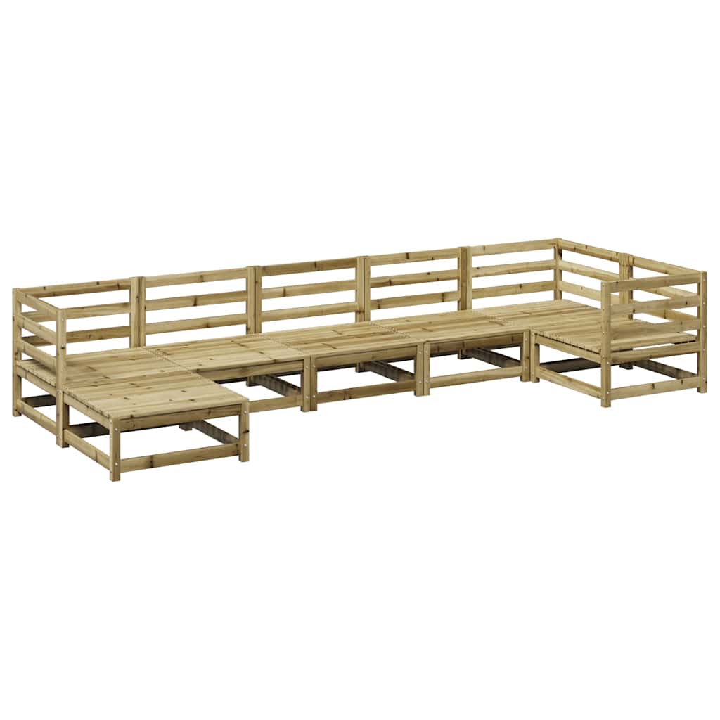 Salon de jardin 7 pcs bois de pin imprégné - XIOS