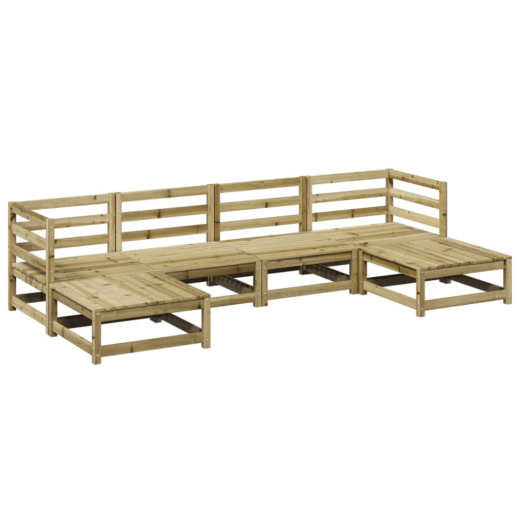 Salon de jardin 6 pcs bois de pin imprégné - XIOS