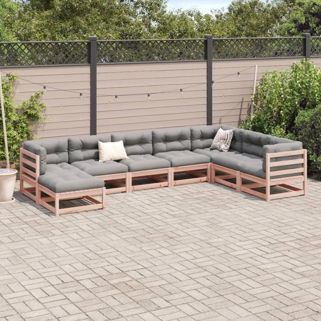 Salon de jardin 8 pcs bois massif sapin de douglas - XIOS