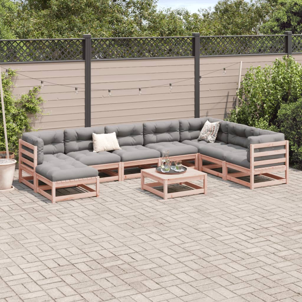 Salon de jardin 9 pcs bois massif sapin de douglas - XIOS