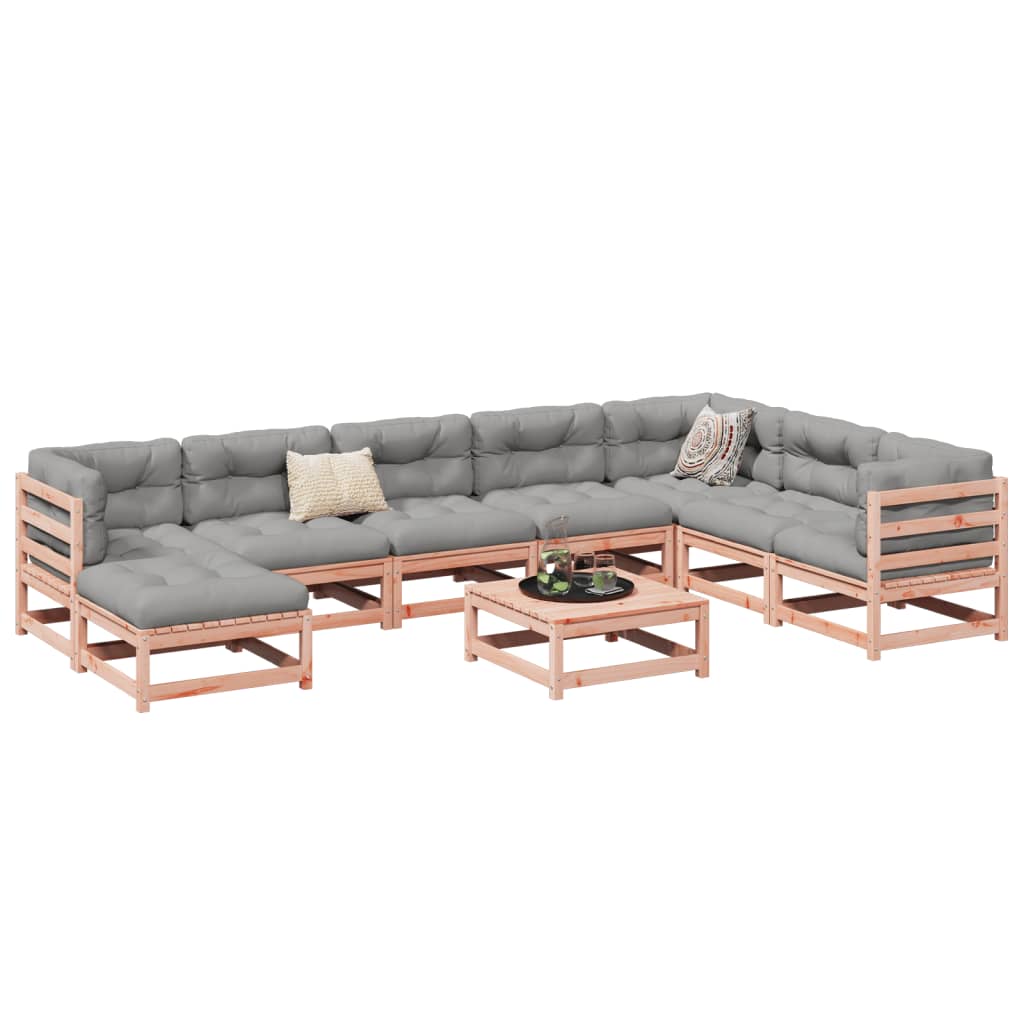 Salon de jardin 9 pcs bois massif sapin de douglas - XIOS