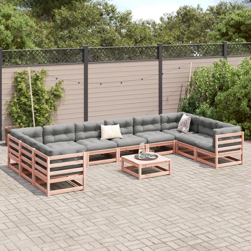 Salon de jardin 11 pcs bois massif sapin de douglas - XIOS