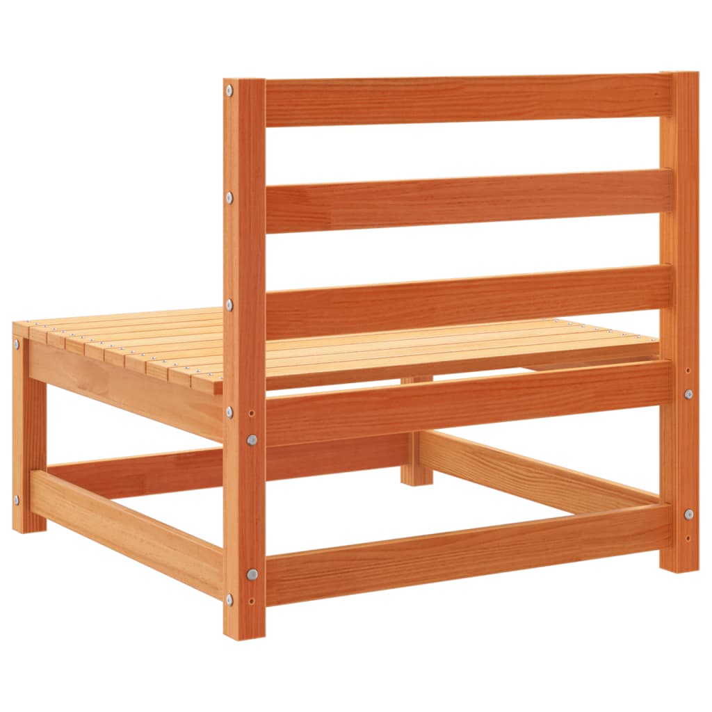 Salon de jardin 12 pcs cire marron bois de pin massif - XIOS