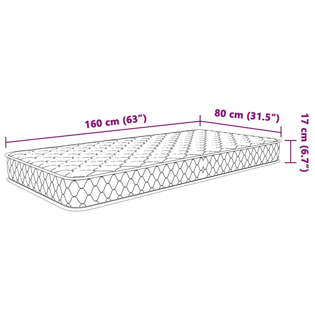 Matelas en mousse à mémoire de forme blanc 80x160x17 cm doux - XIOS