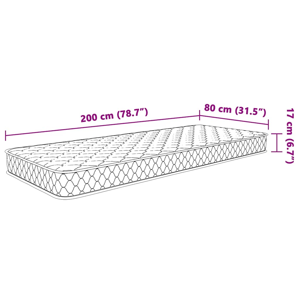 Matelas en mousse à mémoire de forme blanc 80x200x17 cm doux - XIOS