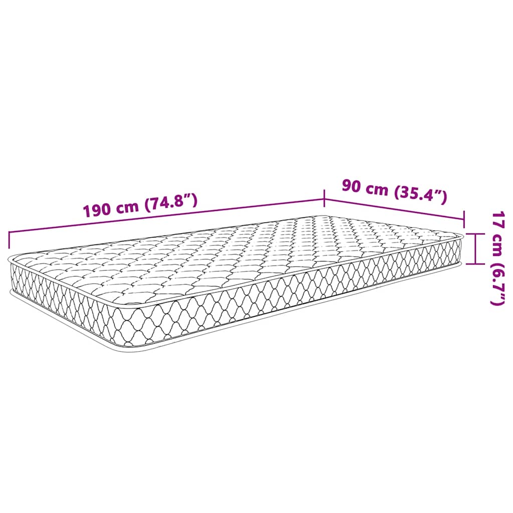 Matelas en mousse à mémoire de forme blanc 90x190x17 cm doux - XIOS