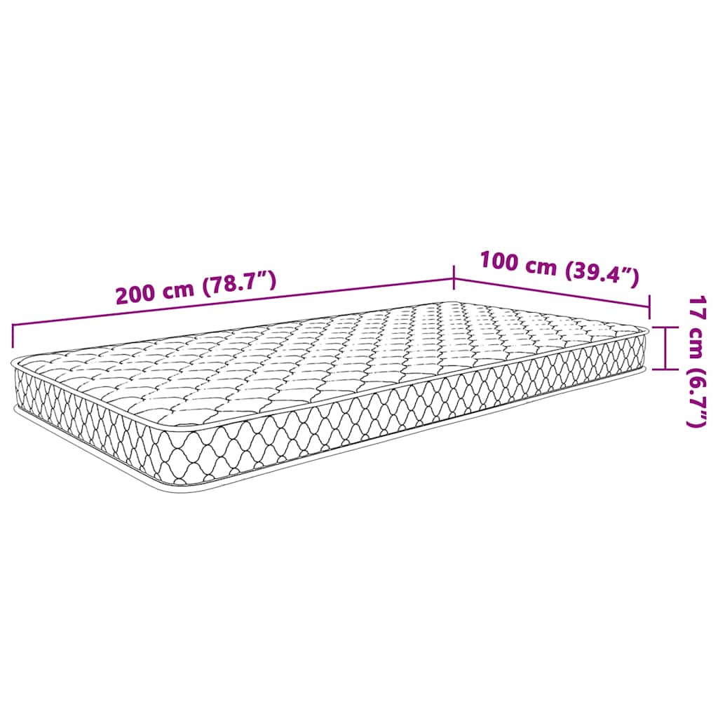 Matelas en mousse à mémoire de forme blanc 100x200x17 cm doux - XIOS