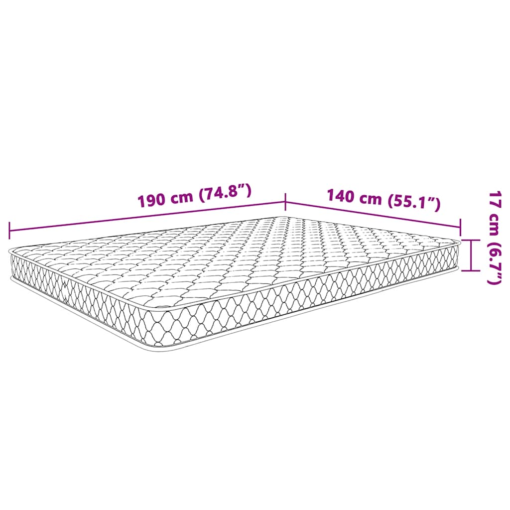 Matelas en mousse à mémoire de forme blanc 140x190x17 cm doux - XIOS