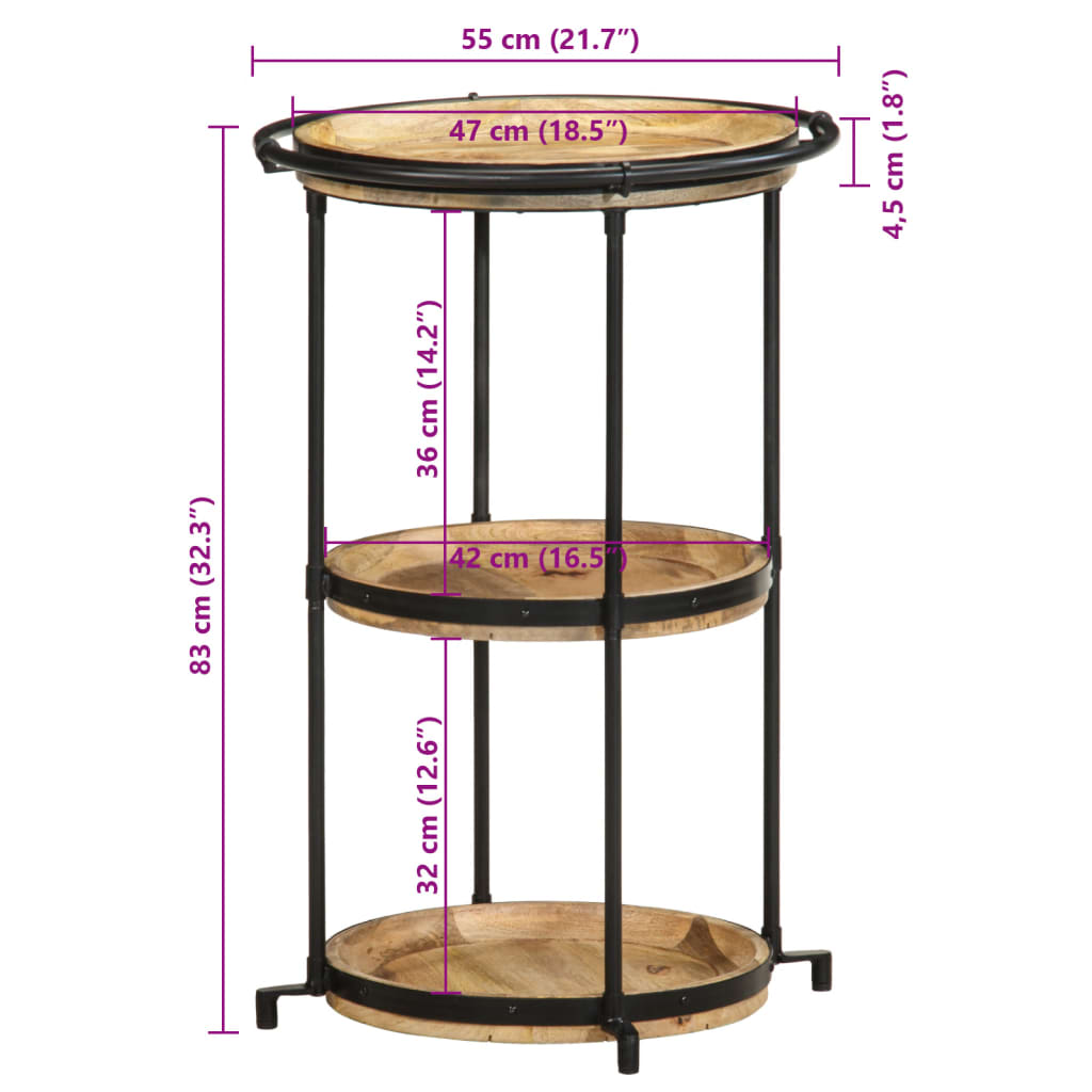 Table d'appoint Ø55x83 cm bois de manguier massif - XIOS