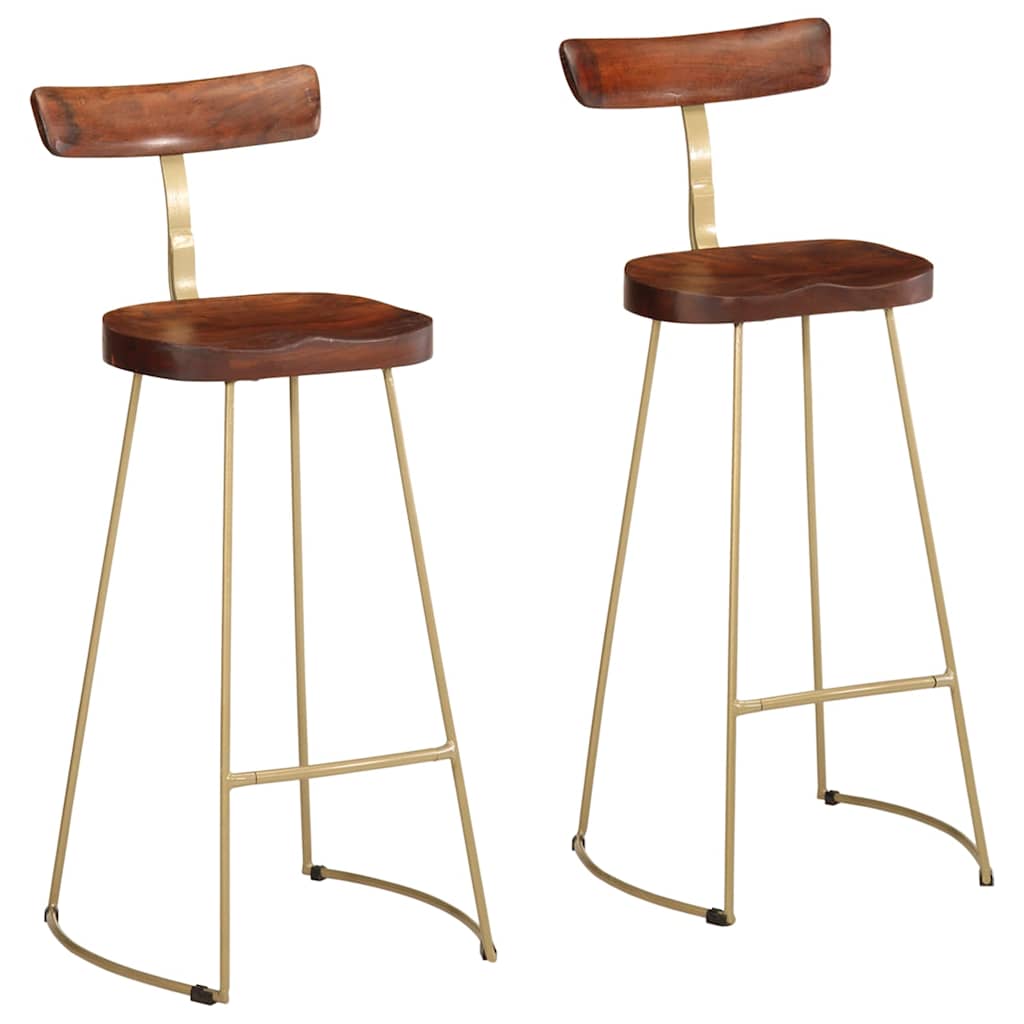 Tabourets de bar lot de 2 49x43x103 cm bois de manguier massif - XIOS