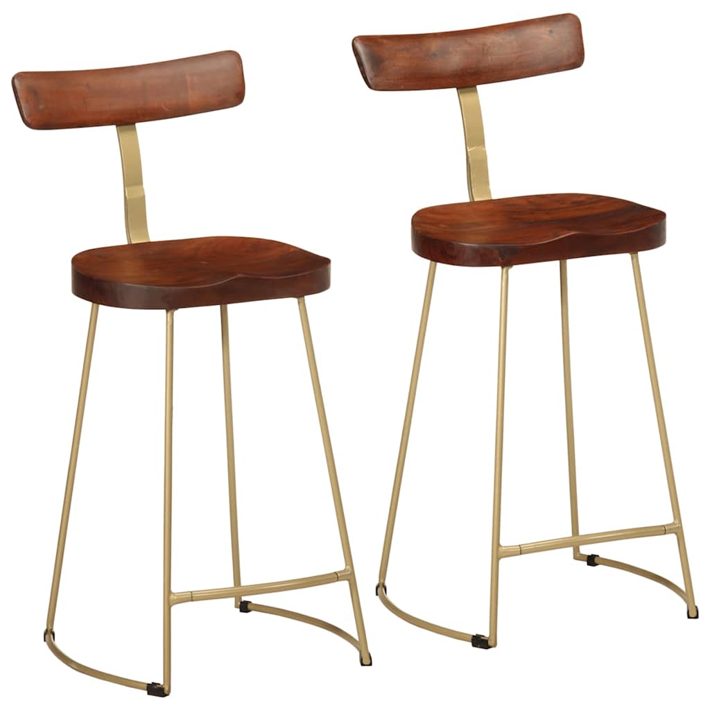 Tabourets de bar lot de 2 49x43x88 cm bois de manguier massif - XIOS
