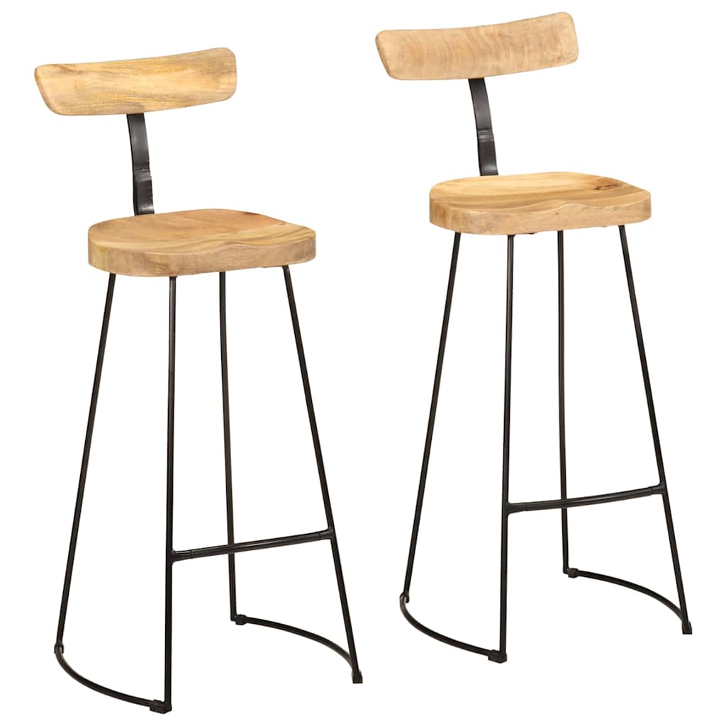 Tabourets de bar lot de 2 49x43x103 cm bois de manguier massif - XIOS