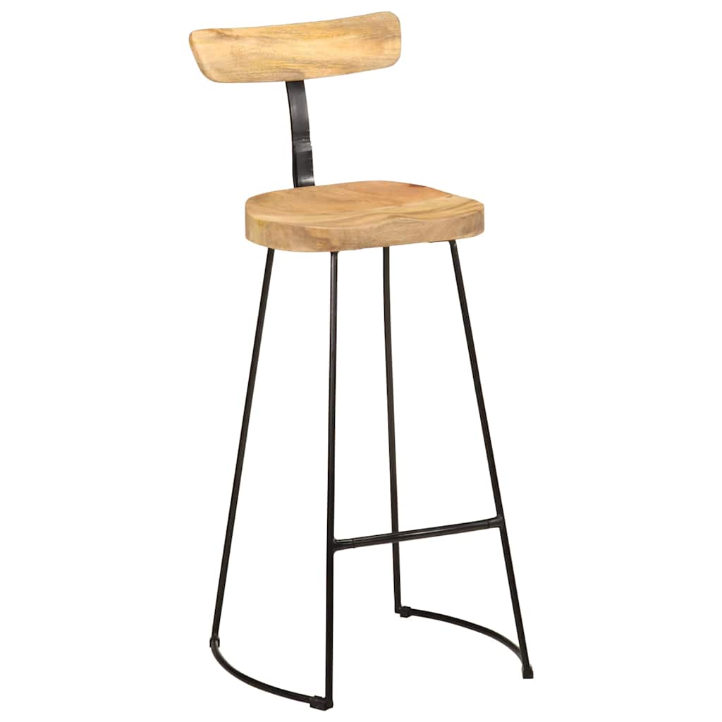 Tabourets de bar lot de 2 49x43x103 cm bois de manguier massif - XIOS