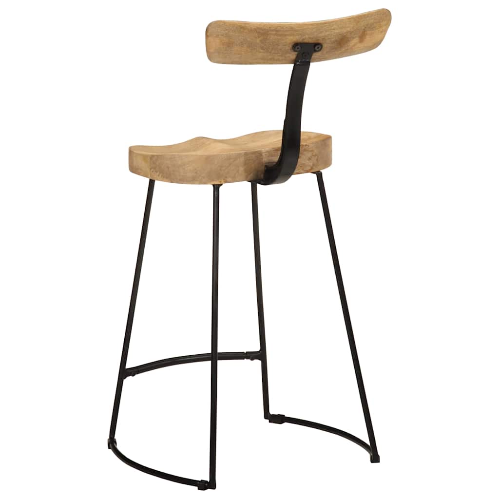 Tabourets de bar lot de 2 49x43x88 cm bois de manguier massif - XIOS