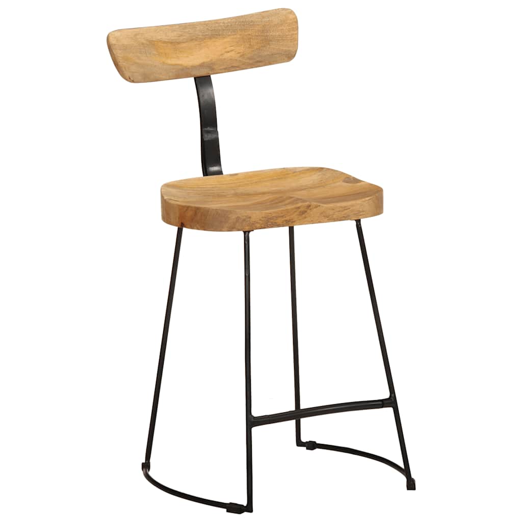 Tabourets de bar lot de 2 49x43x79 cm bois de manguier massif - XIOS
