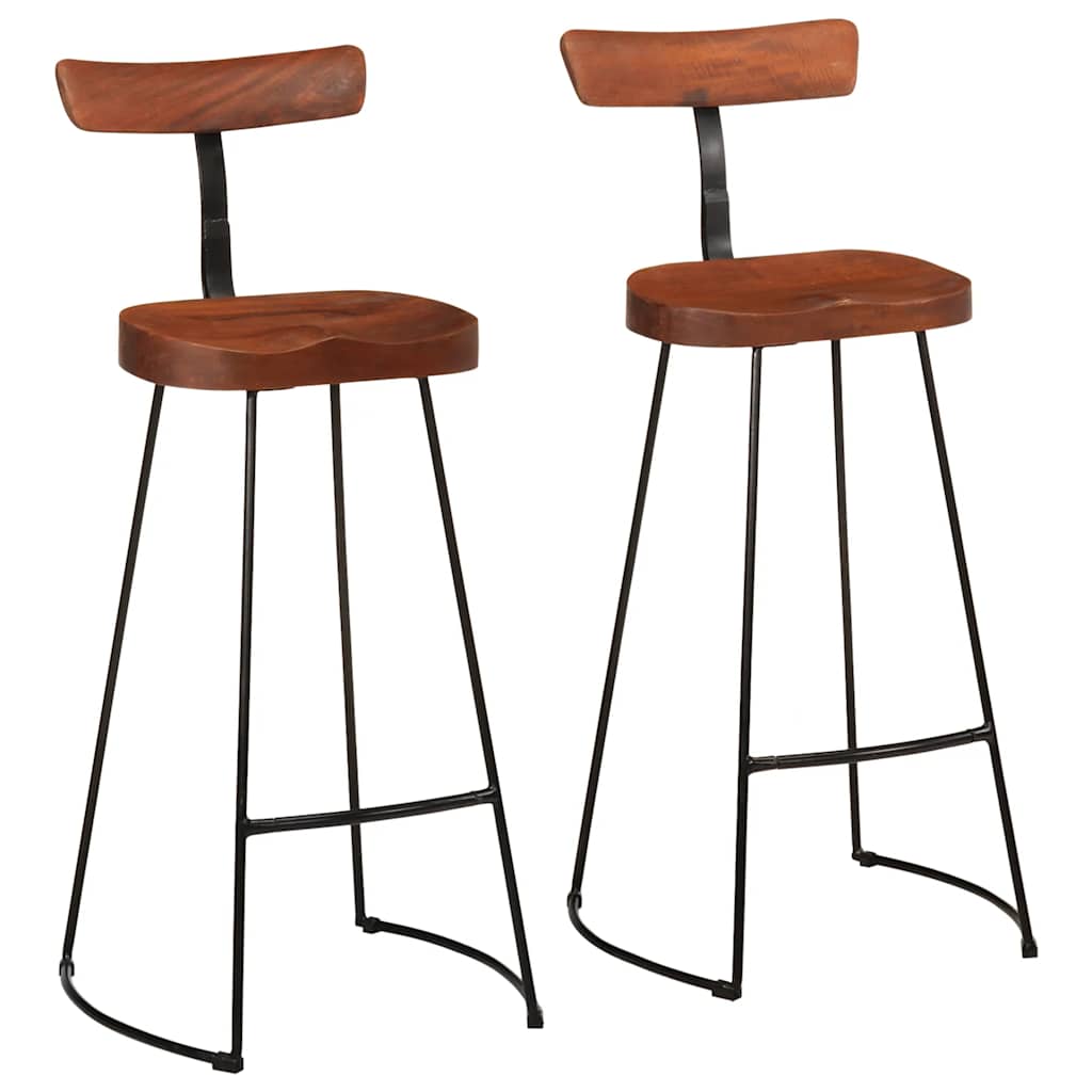 Tabourets de bar lot de 2 49x43x103 cm bois de manguier massif - XIOS