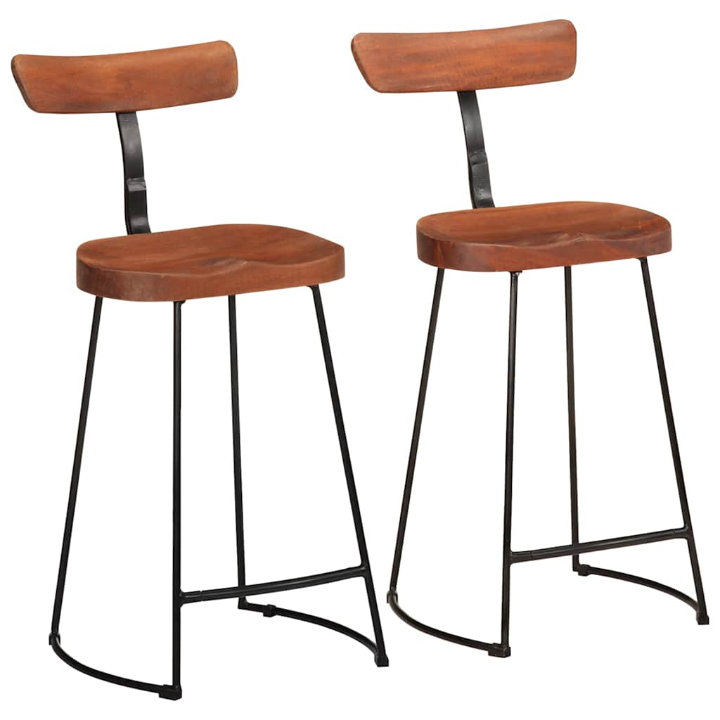 Tabourets de bar lot de 2 49x43x88 cm bois de manguier massif - XIOS