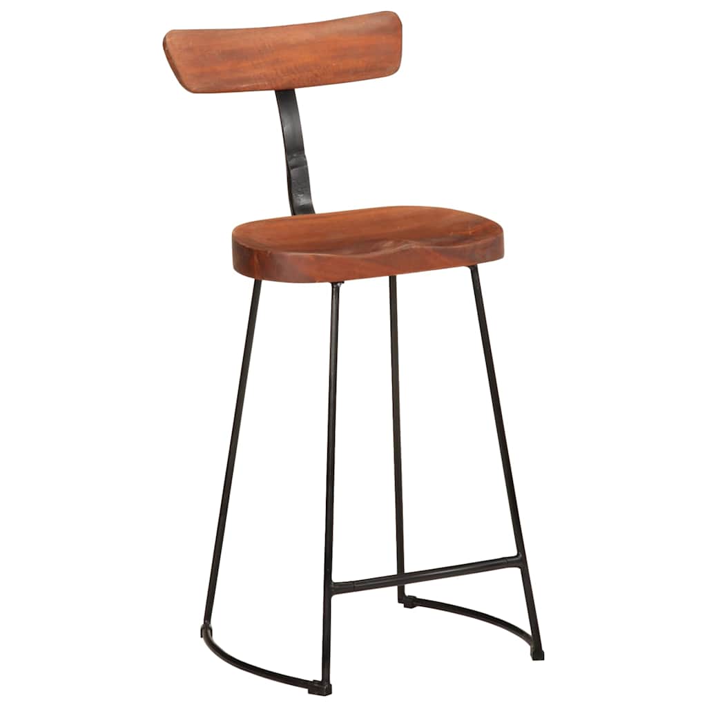 Tabourets de bar lot de 2 49x43x88 cm bois de manguier massif - XIOS