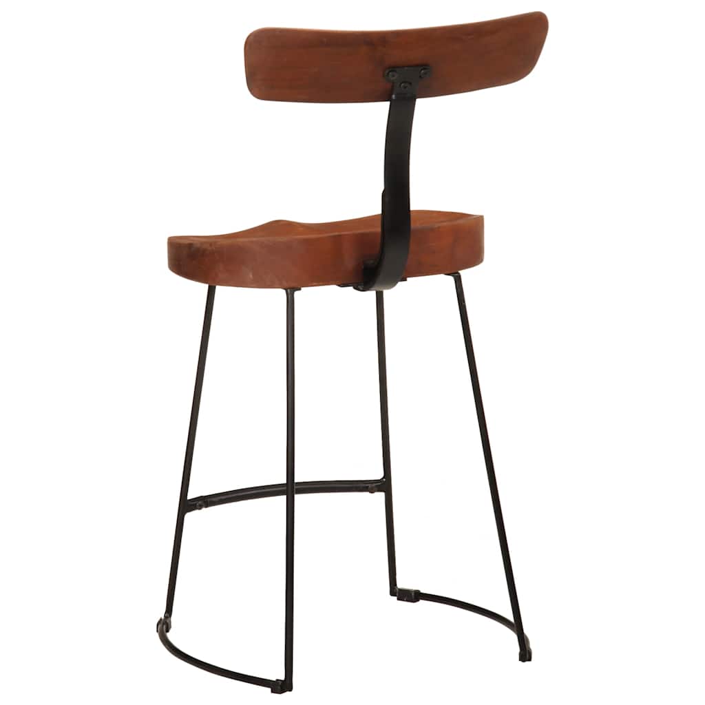 Tabourets de bar lot de 2 49x43x79 cm bois de manguier massif - XIOS