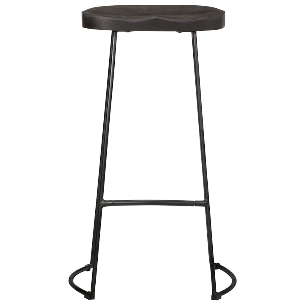 Tabourets de bar lot de 2 noir 45x40x78 cm bois manguier massif - XIOS