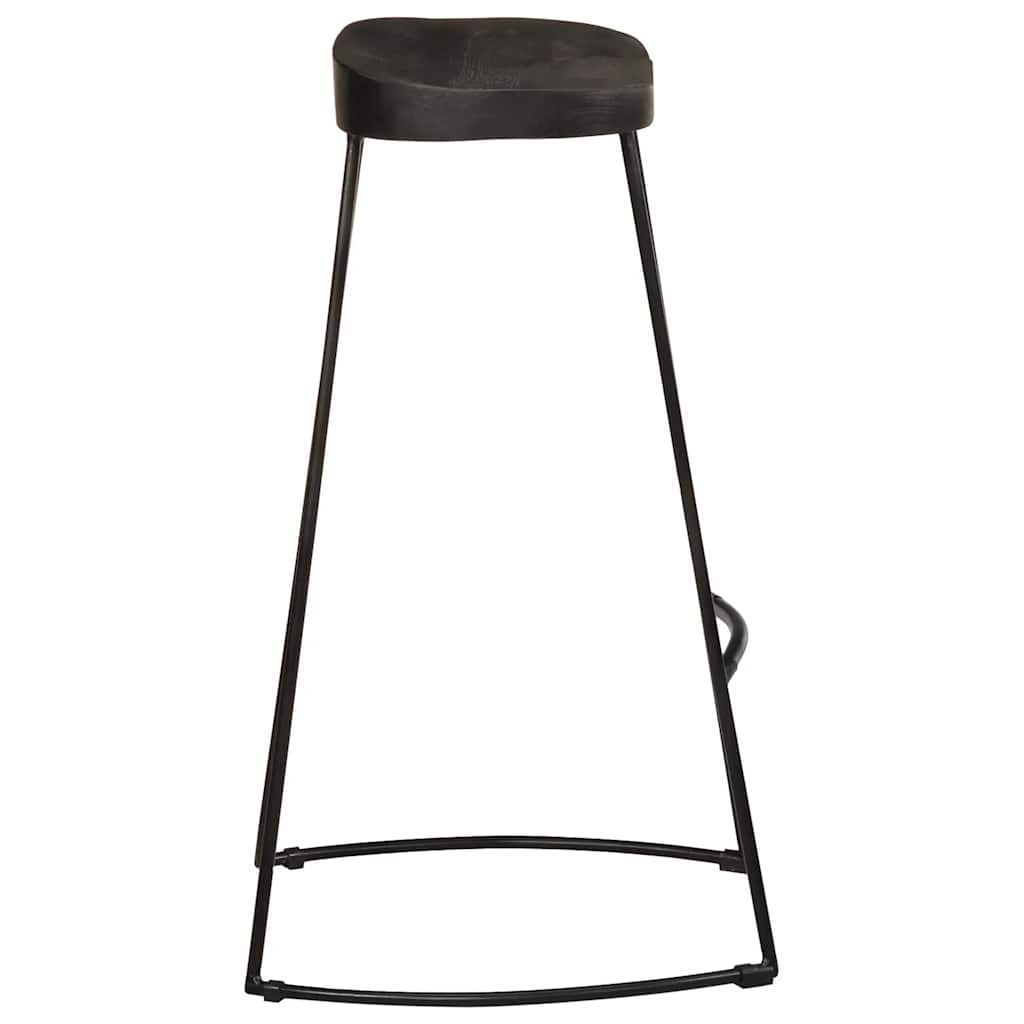 Tabourets de bar lot de 2 noir 45x40x78 cm bois manguier massif - XIOS