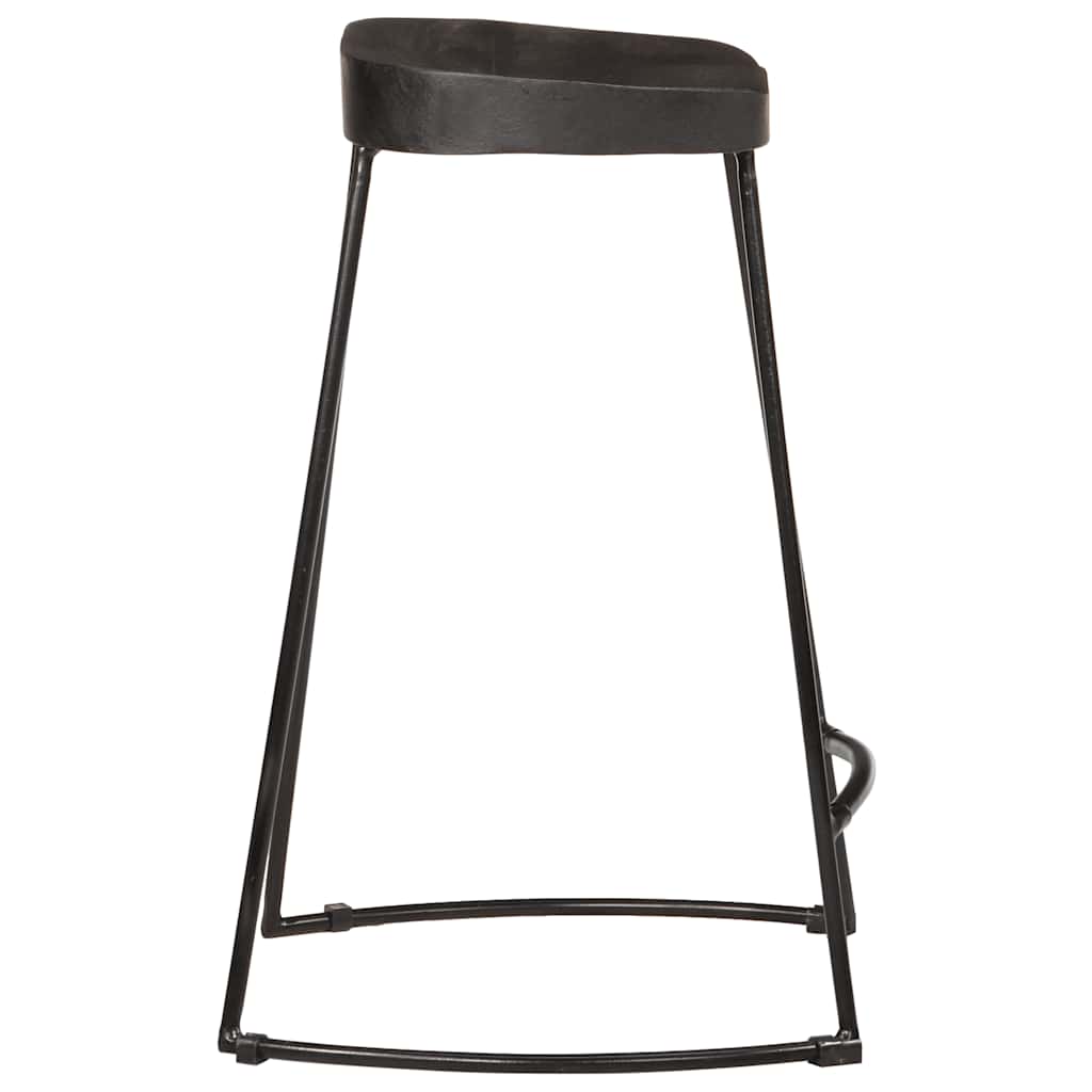 Tabourets de bar lot de 2 noir 45x40x62 cm bois manguier massif - XIOS
