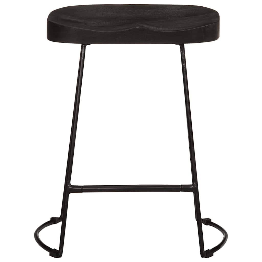 Tabourets de bar lot de 2 noir 46x38x52 cm bois manguier massif - XIOS